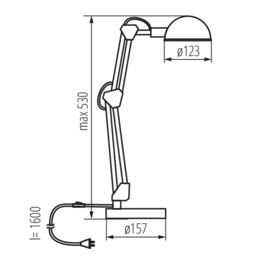 Настільна лампа PIXA KT-40-B, E14, IP20, чорний, Kanlux 19301