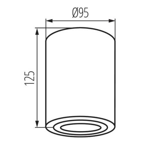 Світильник точковий BORD DLP-50-SR/B, GU10, IP20, чорний/срібло, Kanlux 22558