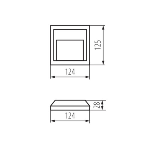 Світильник настінний CROTO LED-GR-L, 1.1W, 30lm, 6500K, IP65, сірий, Kanlux 22770