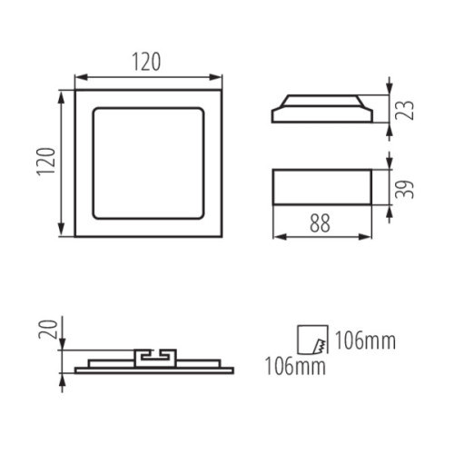 Світильник точковий KATRO LED-6W, 4000K, IP44/20, білий, Kanlux 28946