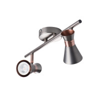 Світильник спот MILENO EL-2I ASR-AN, 2xGU10, IP20, сріблястий/мідний, Kanlux 29115