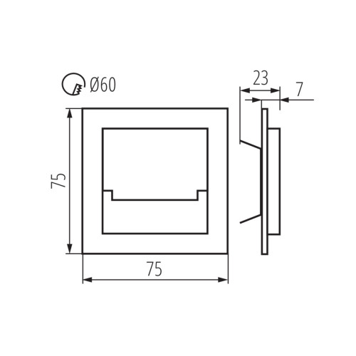 Світильник SABIK MINI LED, 0.8W, 12V DC, 4000K, IP20, нерж.сталь, Kanlux 32490