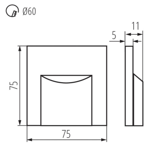 Світильник ERINUS L B-NW, 12DC, 0.8Вт LED, 4000К, чорний, Kanlux 33333