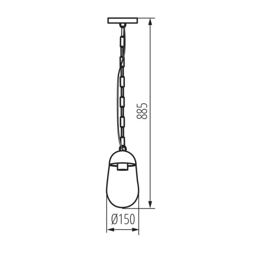 Світильник підвісний LIEGO 89 PEND, Е27, IP44, чорний, Kanlux 36531