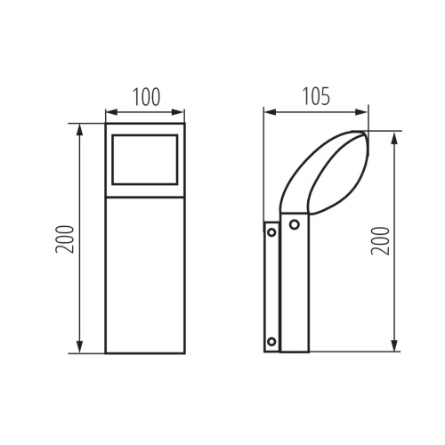 Світильник фасадний ABETE LED EL20, 7Вт, 4000К, IP44, графіт, Kanlux 36572