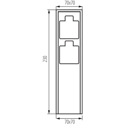 Розетка вулична DASTO 2S0C FR, 230V, 16A, IP44, антрацит, Kanlux 36585