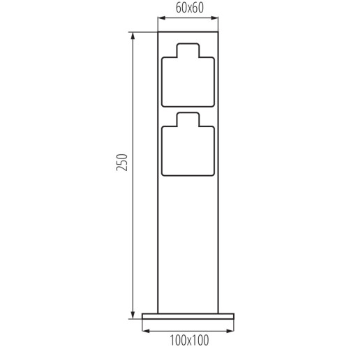 Розетка вулична NASTO 2S0C FR, 230V, 16A, IP44, антрацит, Kanlux 36586
